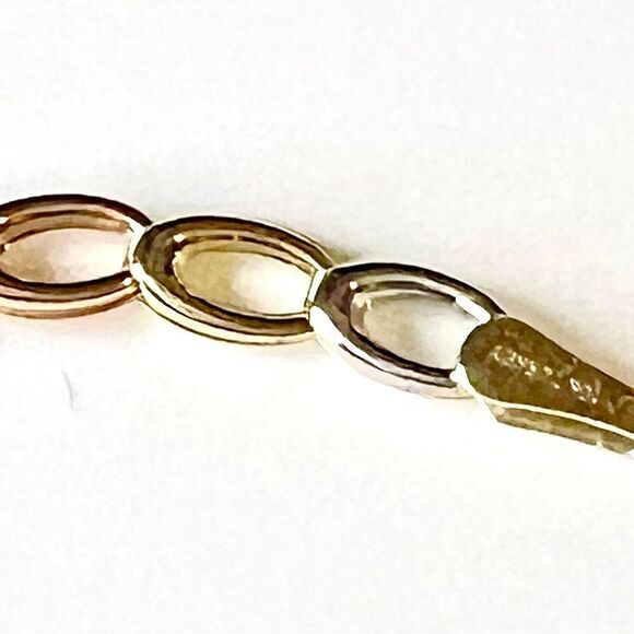 10k Tricolor Gold Open Link Bracelet - Picture 5 of 12